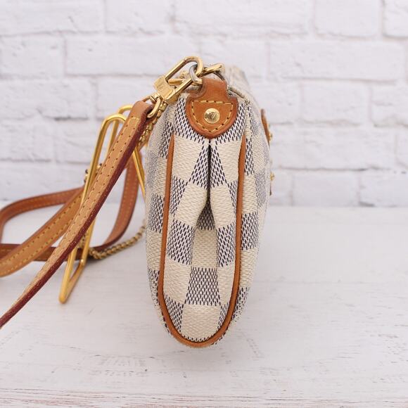 Louis Vuitton Eva Damier Azur Small Crossbody Shoulder Purse Chain Strap A4261 - Picture 9 of 12